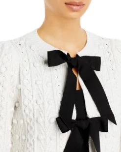 Kitty Bow Tie Cardigan - Alice And Olivia -Alice And Olivia 11598444 fpx