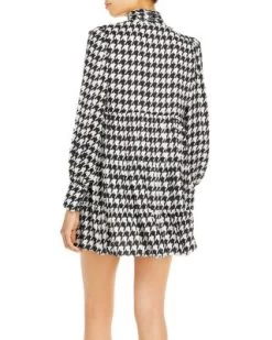 Rowen Houndstooth Bow Mini Dress - 150th Anniversary Exclusive - Alice And Olivia -Alice And Olivia 12236007 fpx
