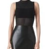 Nichol Mock Neck Sleeveless Bodysuit - Alice And Olivia