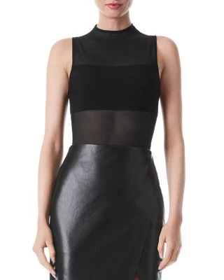 Nichol Mock Neck Sleeveless Bodysuit - Alice And Olivia 3 Nichol Mock Neck Sleeveless Bodysuit - Alice And Olivia