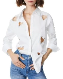 Embellished Cutout Shirt - Alice And Olivia