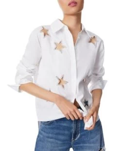 Embellished Cutout Shirt - Alice And Olivia -Alice And Olivia 12695312 fpx