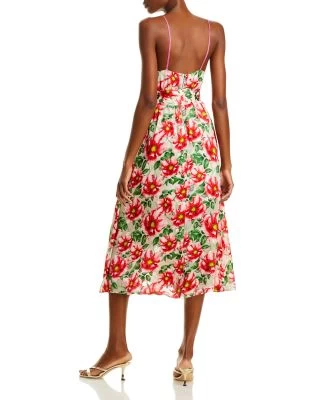 Samantha Belted Floral Print Midi Dress - Alice And Olivia 6 Samantha Belted Floral Print Midi Dress - Alice And Olivia - Image 4