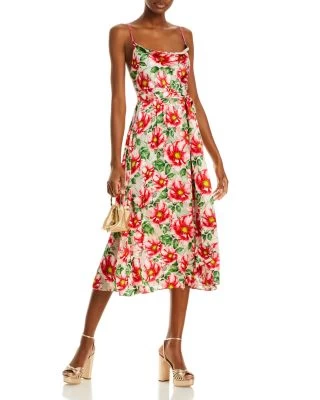 Samantha Belted Floral Print Midi Dress - Alice And Olivia 4 Samantha Belted Floral Print Midi Dress - Alice And Olivia - Image 2