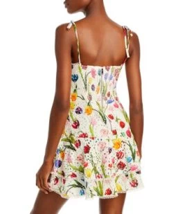 Rosette Eyelet Tulip Print Mini Dress - Alice And Olivia 12 Rosette Eyelet Tulip Print Mini Dress - Alice And Olivia -Alice And Olivia 12764901 fpx