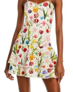 Rosette Eyelet Tulip Print Mini Dress - Alice And Olivia 14 Rosette Eyelet Tulip Print Mini Dress - Alice And Olivia -Alice And Olivia 12764904 fpx