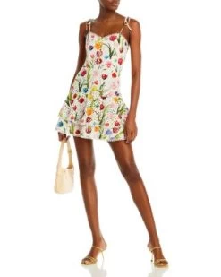 Rosette Eyelet Tulip Print Mini Dress - Alice And Olivia 10 Rosette Eyelet Tulip Print Mini Dress - Alice And Olivia -Alice And Olivia 12764905 fpx