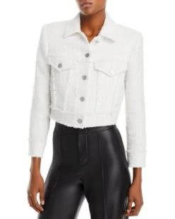 Chloe Tweed Cropped Jacket - Alice And Olivia -Alice And Olivia 12805207 fpx