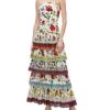 Valencia Spaghetti Strap Tiered Maxi Dress - Alice And Olivia