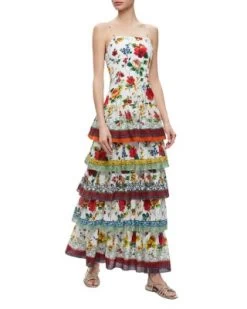 Valencia Spaghetti Strap Tiered Maxi Dress - Alice And Olivia 12 Valencia Spaghetti Strap Tiered Maxi Dress - Alice And Olivia -Alice And Olivia 12947447 fpx