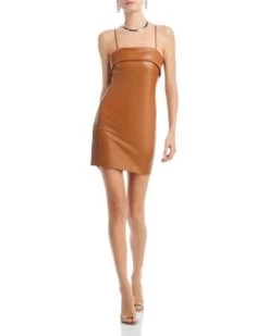 Kelly Faux Leather Mini Dress - Alice And Olivia 7 Kelly Faux Leather Mini Dress - Alice And Olivia -Alice And Olivia 12951366 fpx