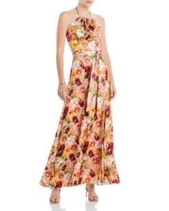 Dita Floral Halter Dress - Alice And Olivia