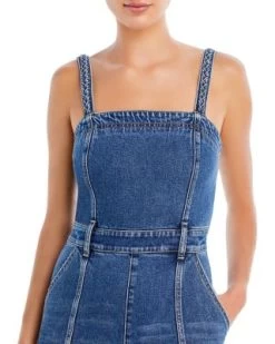 Melody Braided Strap Denim Jumpsuit - Alice And Olivia -Alice And Olivia 13001663 fpx