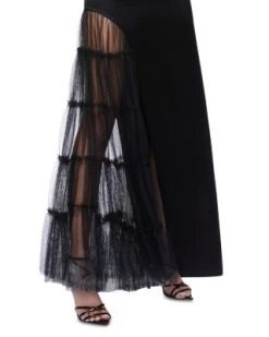 Ryn Slit Tulle Panel Gown - Alice And Olivia -Alice And Olivia 13008449 fpx