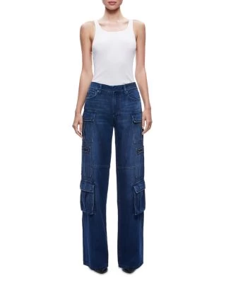 Cay High Rise Cargo Wide Leg Jeans In Lovetrain - Alice And Olivia 4 Cay High Rise Cargo Wide Leg Jeans In Lovetrain - Alice And Olivia - Image 2