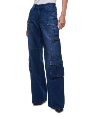 Cay High Rise Cargo Wide Leg Jeans In Lovetrain - Alice And Olivia 3 Cay High Rise Cargo Wide Leg Jeans In Lovetrain - Alice And Olivia