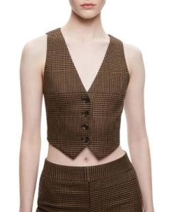 Donna Cropped Vest - Alice And Olivia