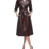 Elicia Faux Leather Trench Coat - Alice And Olivia -Alice And Olivia 13008496 fpx