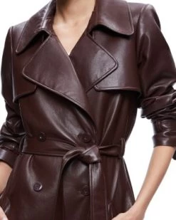 Elicia Faux Leather Trench Coat - Alice And Olivia -Alice And Olivia 13008500 fpx
