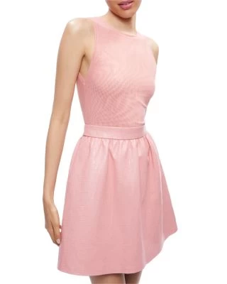 Chara Sleeveless Faux Leather & Mesh Mini Dress - Alice And Olivia 3 Chara Sleeveless Faux Leather & Mesh Mini Dress - Alice And Olivia