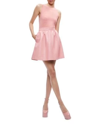 Chara Sleeveless Faux Leather & Mesh Mini Dress - Alice And Olivia 5 Chara Sleeveless Faux Leather & Mesh Mini Dress - Alice And Olivia - Image 3