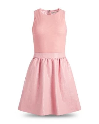 Chara Sleeveless Faux Leather & Mesh Mini Dress - Alice And Olivia 8 Chara Sleeveless Faux Leather & Mesh Mini Dress - Alice And Olivia - Image 6