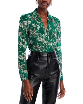 Eloise Silk V Neck Blouse - Alice And Olivia 3 Eloise Silk V Neck Blouse - Alice And Olivia