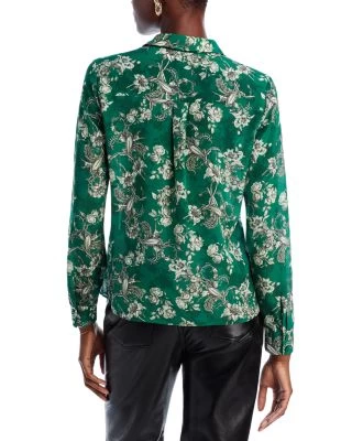 Eloise Silk V Neck Blouse - Alice And Olivia 4 Eloise Silk V Neck Blouse - Alice And Olivia - Image 2