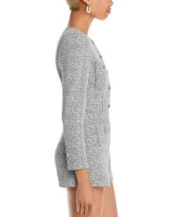 Shiloh Patch Pocket Houndstooth Romper - Alice And Olivia -Alice And Olivia 13030513 fpx