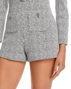 Shiloh Patch Pocket Houndstooth Romper - Alice And Olivia -Alice And Olivia 13030514 fpx