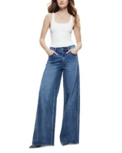 Trish Mid Rise Baggy Jeans In Broklyn Blue - Alice And Olivia -Alice And Olivia 13036823 fpx