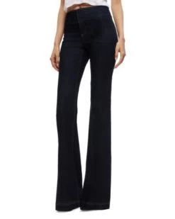 Olivia High Rise Flare Jeans In Dark Rinse - Alice And Olivia