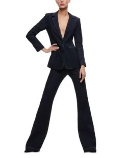 Olivia High Rise Flare Jeans In Dark Rinse - Alice And Olivia -Alice And Olivia 13036854 fpx