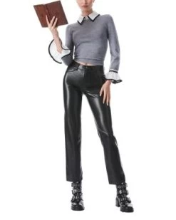 Justina Woven Combo Top - Alice And Olivia -Alice And Olivia 13036858 fpx