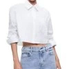 Finely Cropped Oversized Button Down Shirt - Alice And Olivia