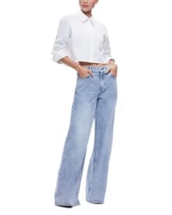 Finely Cropped Oversized Button Down Shirt - Alice And Olivia -Alice And Olivia 13042874 fpx