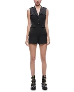 Phillis Sleeveless Utility Romper - Alice And Olivia -Alice And Olivia 13050468 fpx