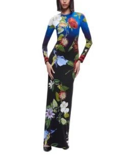 Delora Open Back Floral Maxi Dress - Alice And Olivia