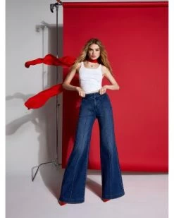 Dylan High Waist Wide Leg Jeans In Lovetrain - Alice And Olivia -Alice And Olivia 13052196 fpx