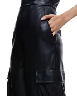 Emelda Faux Leather Strapless Cargo Jumpsuit - Alice And Olivia -Alice And Olivia 13053119 fpx