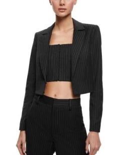 Mya Cropped Pinstripe Blazer - Alice And Olivia
