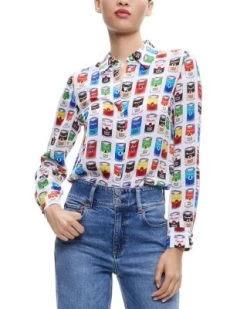 Willa Silk Button Down Blouse - Alice And Olivia