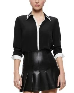 Willa Two Tone Blouse - Alice And Olivia