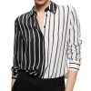 Willa Striped Two Tone Blouse - Alice And Olivia