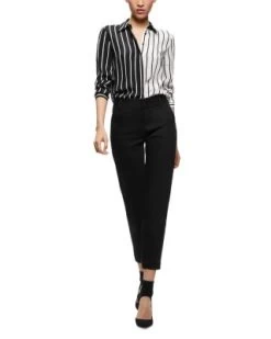 Willa Striped Two Tone Blouse - Alice And Olivia -Alice And Olivia 13055005 fpx