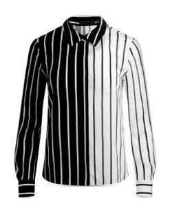 Willa Striped Two Tone Blouse - Alice And Olivia -Alice And Olivia 13055016 fpx