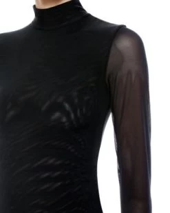 Clarinda Sheer Sleeve Mesh Bodysuit - Alice And Olivia -Alice And Olivia 13055252 fpx