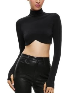 Mock Neck Crop Top - Alice And Olivia