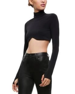 Mock Neck Crop Top - Alice And Olivia -Alice And Olivia 13073116 fpx