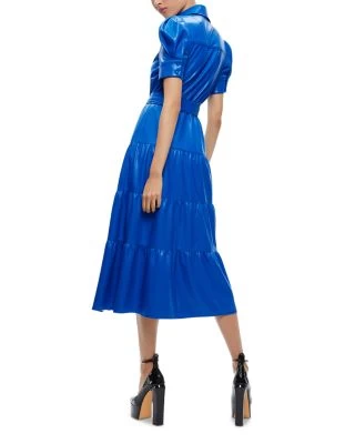 Miranda Faux Leather Tiered Dress - Alice And Olivia 4 Miranda Faux Leather Tiered Dress - Alice And Olivia - Image 2